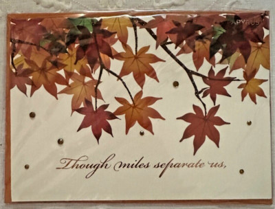 Papyrus Embellished Fall Leaves Thanksgiving Day Card