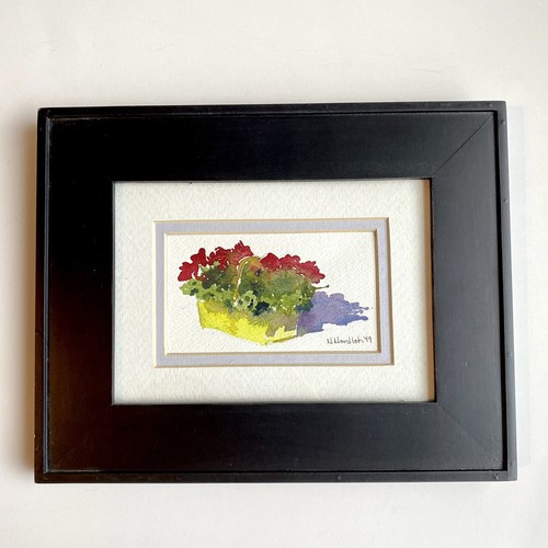 Original Watercolor Painting Flower Basket Nancy Nordloh Neville 1999 Cincinnati - Picture 1 of 12