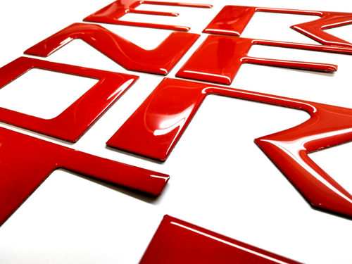 3D ROJO ABOVEDADO ELEVADO DELANTERO GRL INSERTAR CARTA PARA NISSAN FRONTIER 2022-24 HECHO EN EE. UU. - Imagen 2 de 3