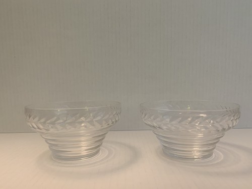 2 Vintage 4.5” Wide Dessert Bowls Clear Glass - Picture 2 of 10