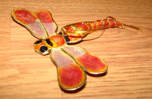 Cloisonne Articulated Dragonfly Ornament (4931P) Double Sided, Motion - Picture 7 of 11
