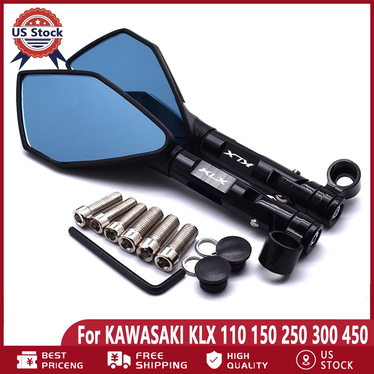 KLX Universal Accessories Rearview Mirror For KAWASAKI KLX 110 150
