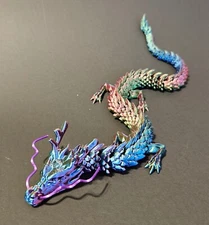 3D Printed. Chinese Whiskered Dragon. Articulated Flexi Toy. Christmas Gift