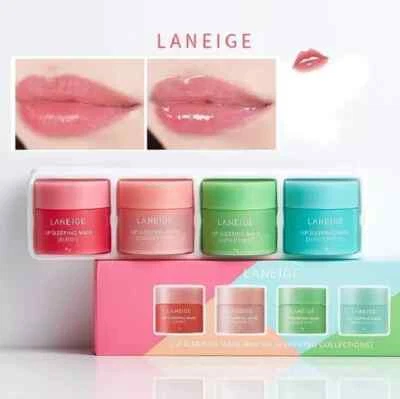 4pcs Laneige Lip Sleeping Mask Mini Kit Set Night Care Set Water Lip Mask 8g