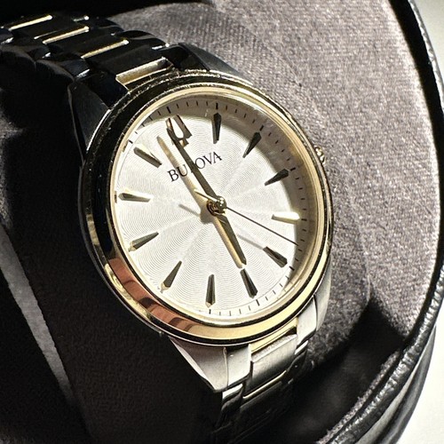 Bulova Sutton Women's Quartz White Dial Band 28mm Watch 98L277 - Picture 7 of 24