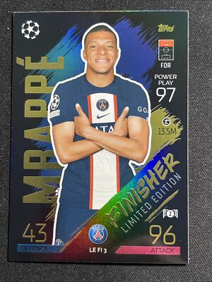 2022-23 Match Attax UEFA Kylian Mbappe Finisher Limited Edition LE