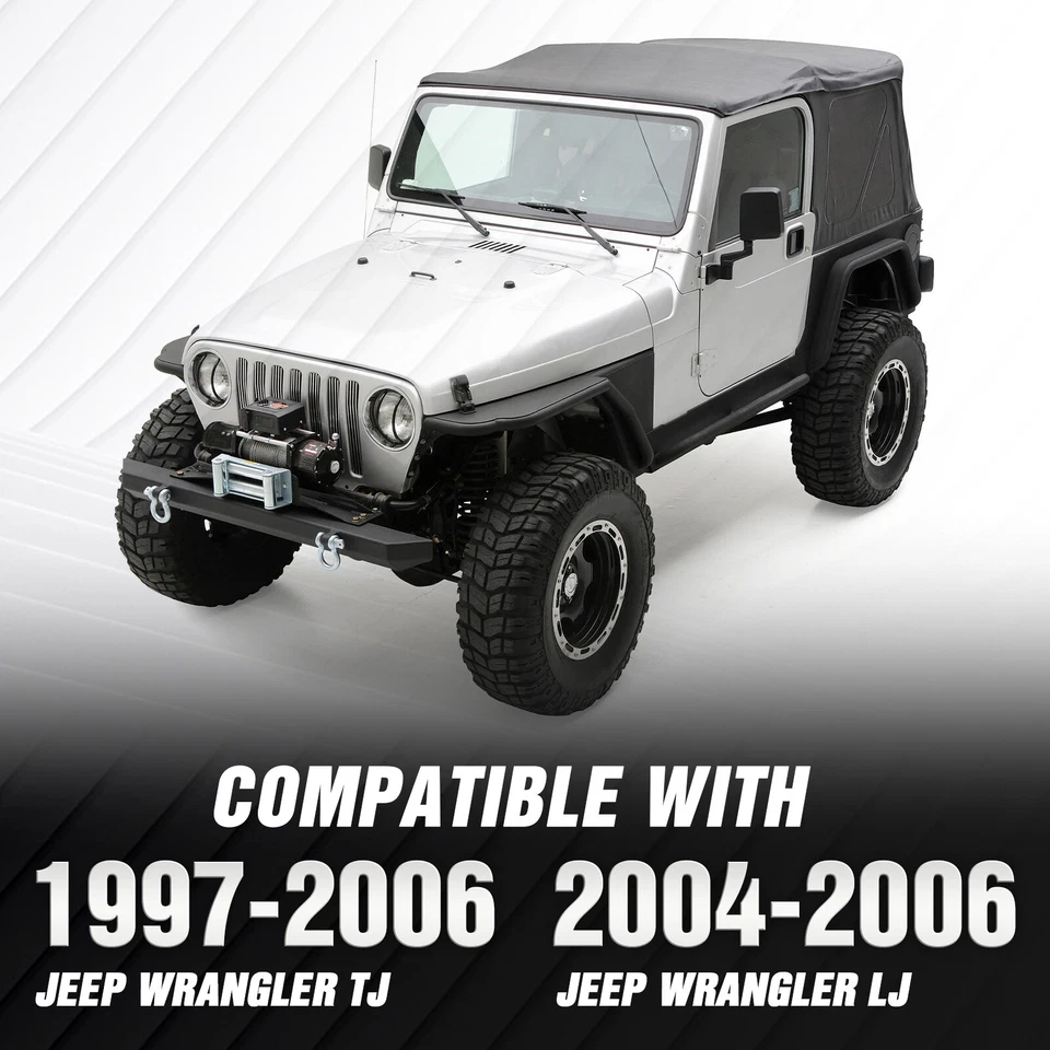 Flat Rear Fender Flares Mud Guard Kit For 97-2006 Jeep Wrangler TJ & 04-06 LJ - Image 2 of 4