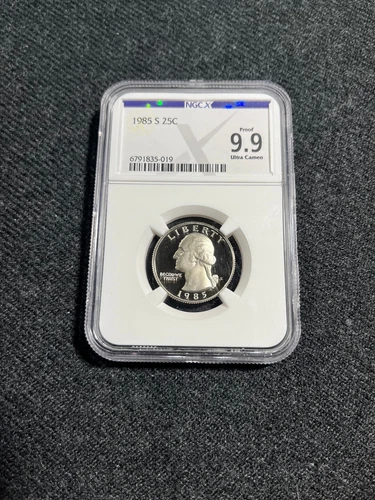 1985-S-25 Cent-Washington- NGC Graded Proof 9.9 Ultra Cameo