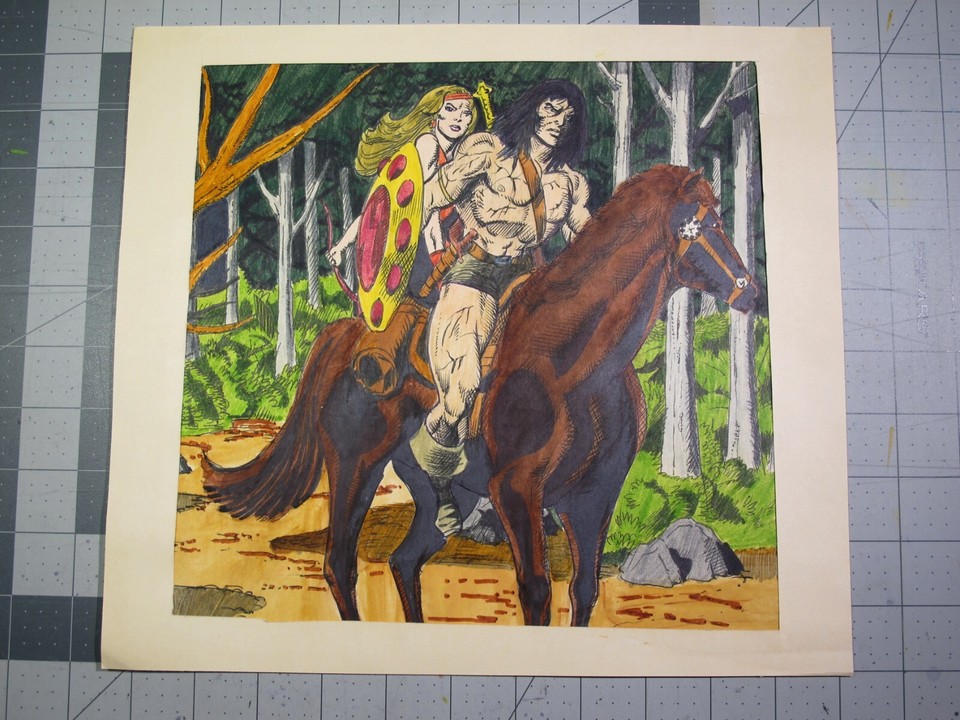 vtg 1976 original comic art - Robb Phipps Conan The Barbarian concept sketch B Comic Art