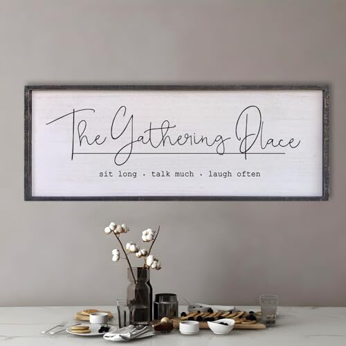 The Gathering Place Wall Decor Sign 40"x15" Large Family Dining 40”X15