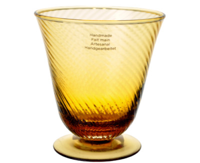 DIANE VON FURSTENBERG DVF Home Twirl Amber Red Wine Glass Footed Drinkware New
