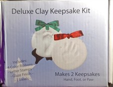 Proud Baby Deluxe Baby Clay Handprint  Footprint Keepsake Kit/1 Ribbon/2 Hanger