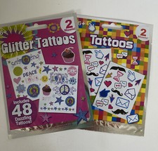 80 novelty And Glitter temporary tattoos