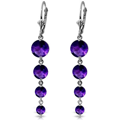 14K. GOLD KRONLEUCHTER OHRRING MIT NATÜRLICHEN AMETHYSTEN