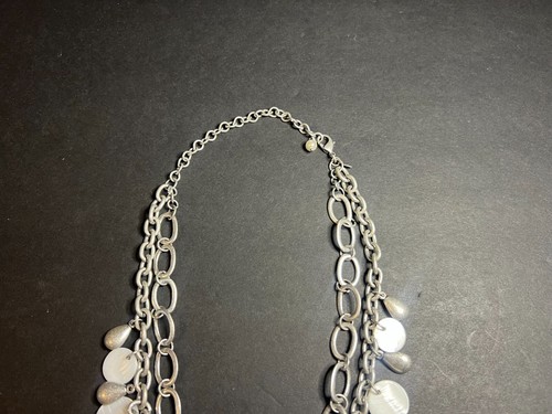 Premier Designs Silver Plate Chain & Faux Abalone Shell Multi Layer Necklace 18" - Picture 4 of 7
