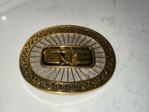 GTE Western Belt Buckle by O.C. Tanner 24KGP from 1981 Oval SLC Utah