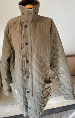 Barbour men's warm quilted jacket size L between-seasons jacket navy green