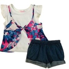 Girl Floral Chiffon Short Set
