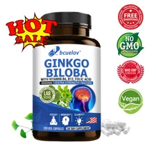 GINKGO BILOBA WITH VITAMIN B6, B12, FOLIC ACID for Brain Function,Brain & Memory