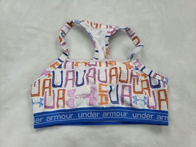 Under Armour Sports Bra Pullover White Graffiti Writing No Padding