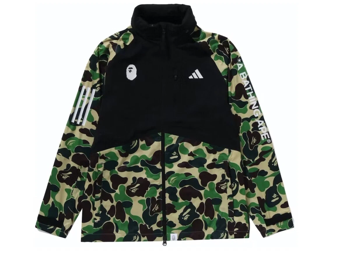 A BATHING APE (BAPE) Nuovo BAPE x ADIDAS taglia USA PICCOLA giacca mimetica oro ABC 30° anniversario OOS