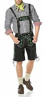 Trachtenlederhose Herren von John Devin - Schwarz  NEU
