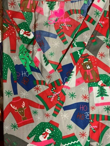 SCRUB TOP SIZES: XS, S, M, L, XL, 2XL UGLY CHRISTMAS SWEATERS NWT NURSE MEDICAL - Picture 11 of 12
