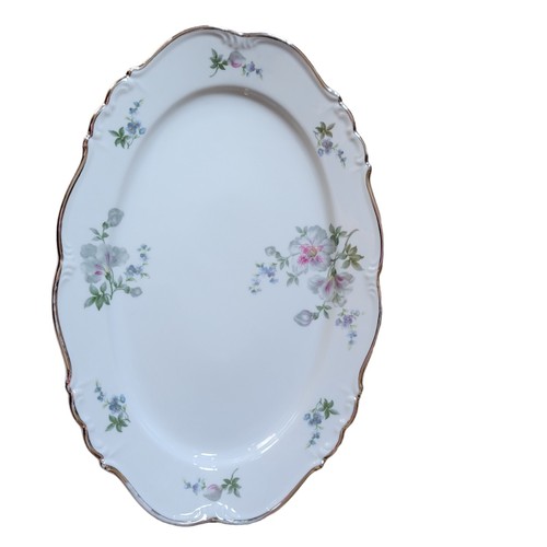 15.25" Oval Serving Platter by Eldestein Bavaria Maria Theresia Lynn Silver Trim - Picture 2 of 16