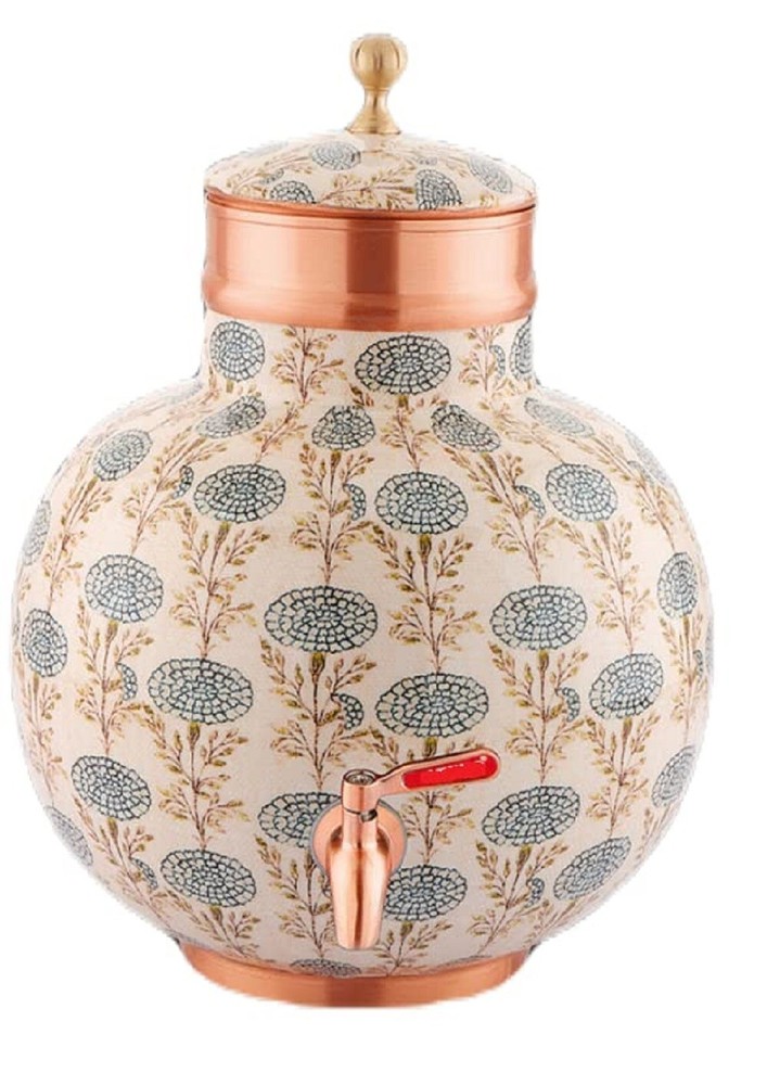8 LITER COPPER TANK,COPPER POT,COPPER MATKA,COPPER CONTAINER,COPPER DISPENSER