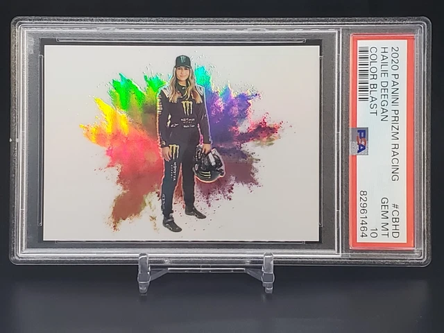2020 Panini Prizm Racing Hailie Deegan Color Blast SSP NASCAR CB-HD PSA 10 POP 2