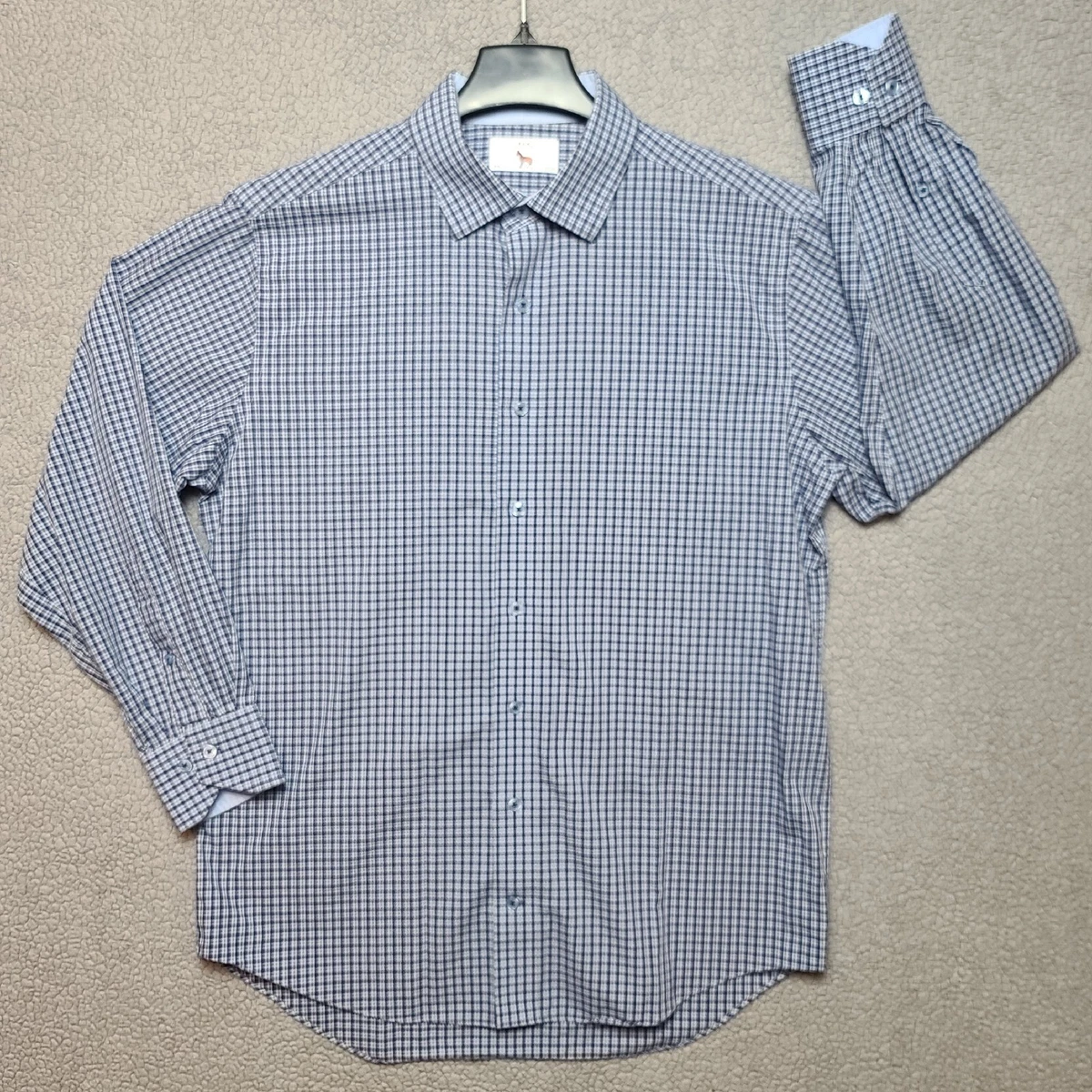 Lorenzo Uomo Dress Shirt Men s 16 1 2 32 33 Plaid Long Sleeve