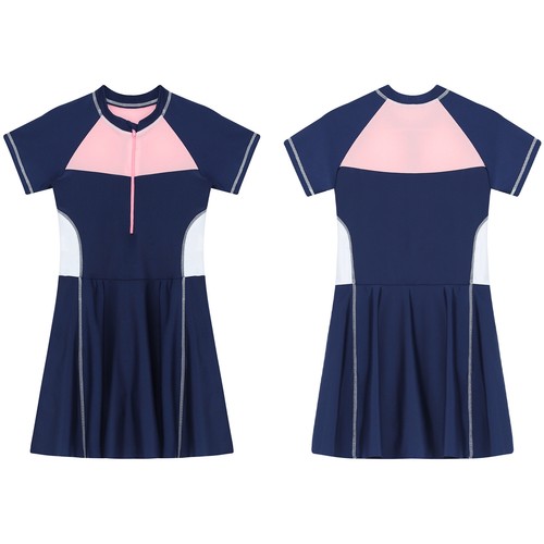 Kids Girls Swimsuit Cover Up Bathing Guard Dress Beach Swimwear Zip Front Suit - Picture 8 of 28