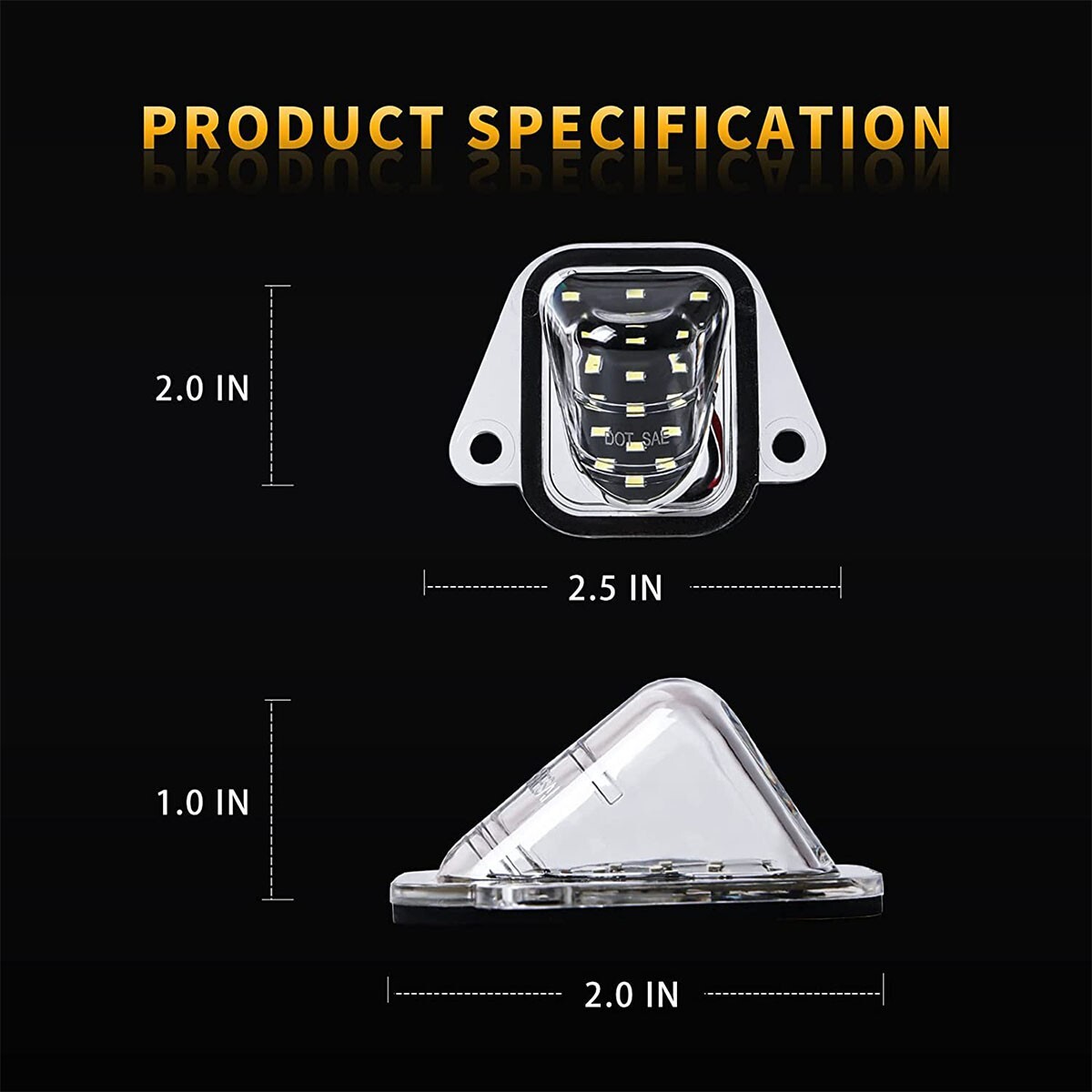 Car & Truck License License Plate Frames 2x White LED License Plate Light Kit For 2007-2014 Chevy Tahoe Suburban GMC Yukon Licence Plate Light - Foto 6