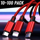 3 IN 1 Fast Charging Cable Universal Multi Function Cell Phone Charger Cord LOT