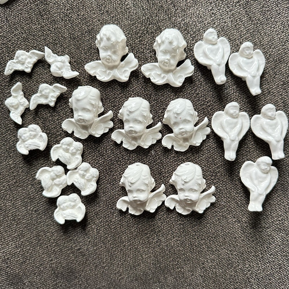 Ceramic Angels Lot Glazed Ceramic Craft