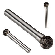 Double Cut Tungsten Carbide Rotary File 2/5" Head 6mm Shank Ball Shaped