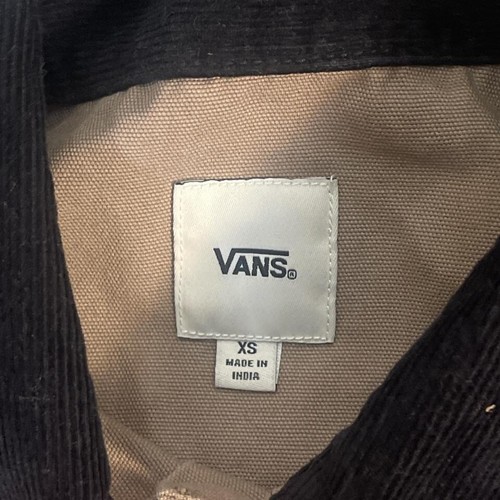 Vans Tan Denim Jacket Men's Medium Corduroy Collar Button-Up Long Sleeve - Picture 3 of 7