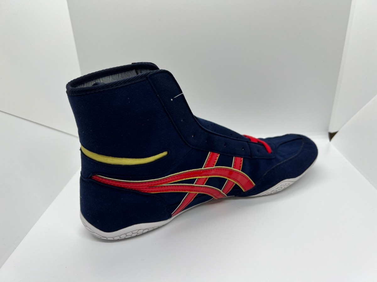 asics Boxing Wrestling Shoes Navy Red Line Gold EX-EO