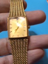 Vintage Playboy Watch Mens 25mm Gold Tone Tank Mesh Band Dress New Battery