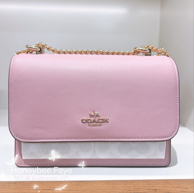 Nwt Coach Klare Crossbody Bag In Signature Canvas Chalk/Carnation