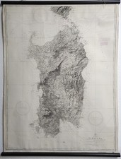 SEEKARTE SARDINIEN historische MARINEKARTE topografisch Ausgabe von 18…