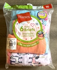 Hanes Size 16 Girls Tagless Hipster Panties NEW in package