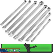 Extra Long Double Box End Wrench Set 8pcs Cr-v Metric 8mm 24mm Aviation Tool New