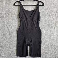 FLEXEES by Maidenform Open Bust Body Shaper Women's XL Black Split Gusset Soft