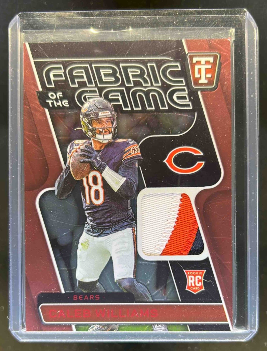 Caleb Williams Panini Totally Certified Fabric of the Game Rookies #FGRCBW Mirror Red