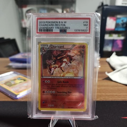 POKEMON LEGENDARY TREASURES CHARIZARD #19 HOLO PSA 7 NM #115814299