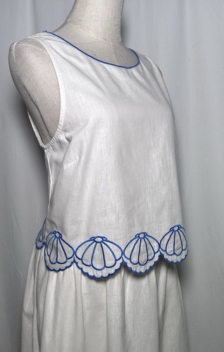 Calypso ST. Barth Top and Maxi Skirt Set Large Linen Cotton Embroidered White NW - Picture 9 of 18