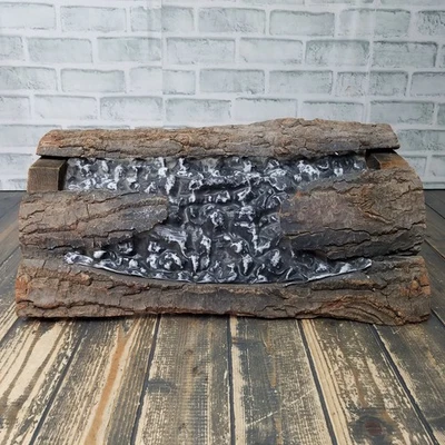 VINTAGE Light Up Fireplace Wood Logs Faux Fire Electric Mid Century Modern 20" - Image 1 of 4