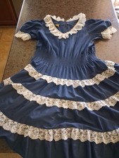 Partners Please Vintage Women's Square Dance Dress Ruffled Lace 17FB