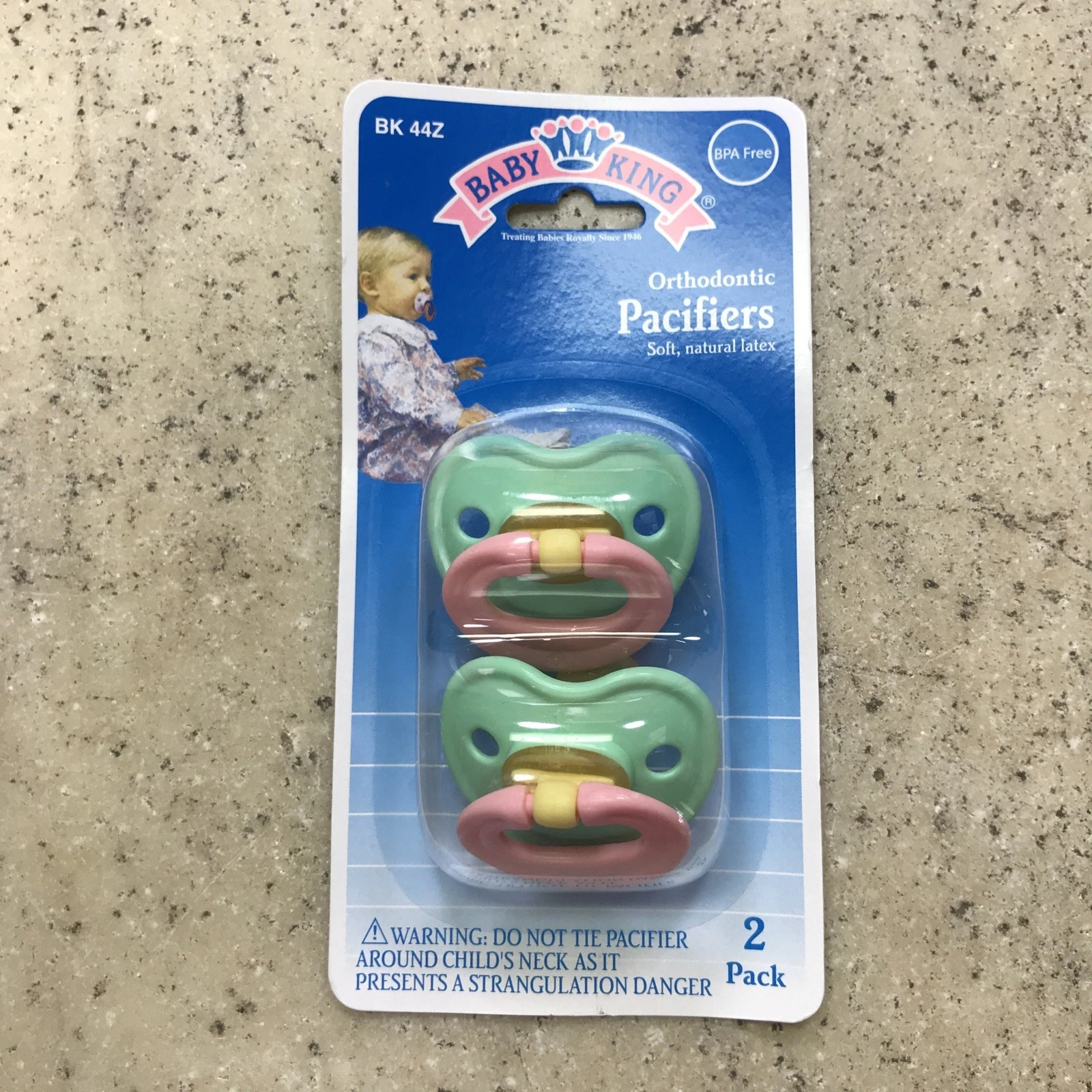 Vintage Baby King 2 Pack Orthopedic Pacifiers NEW IN PACK 2008 Green & Pink
Opens in a new window or